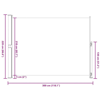 Seitenmarkise Ausziehbar 220x300 cm Creme