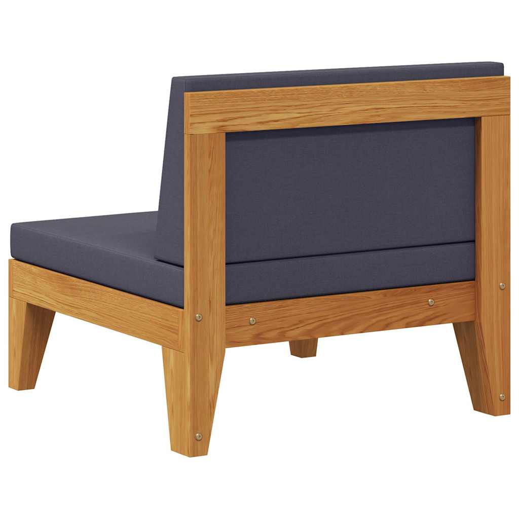 Modular-Mittelsofa mit Dunkelgrauen Kissen Akazie Massivholz