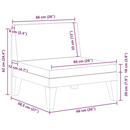 Modular-Mittelsofa mit Dunkelgrauen Kissen Akazie Massivholz
