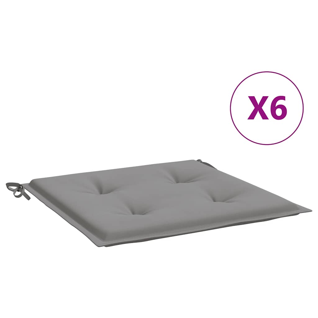 Gartenstuhl-Kissen 6 Stk. Grau 40x40x4 cm Oxford-Gewebe