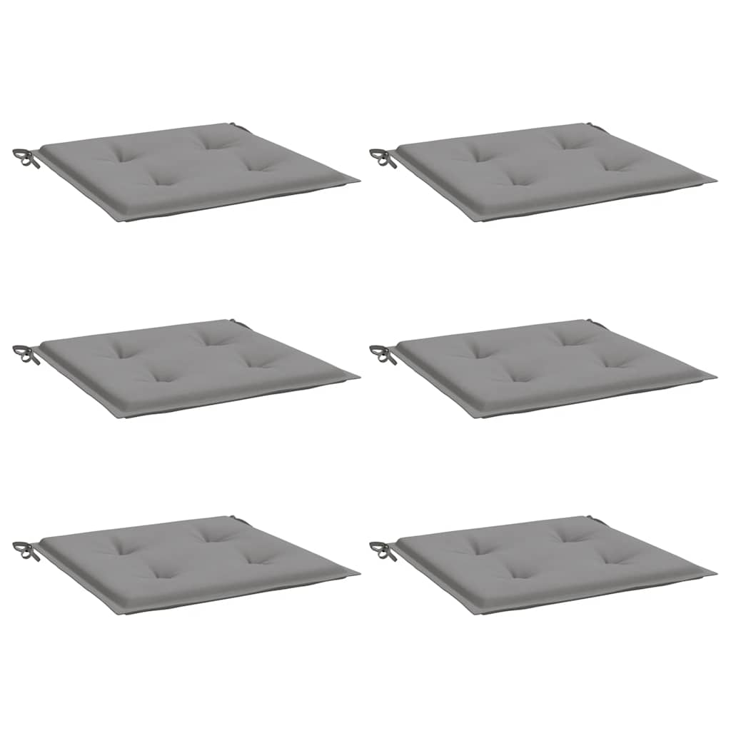 Gartenstuhl-Kissen 6 Stk. Grau 40x40x4 cm Oxford-Gewebe