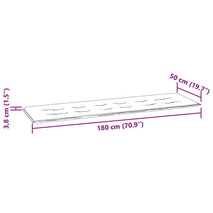 Gartenbank-Auflage Grau Karomuster 180x50x4 cm Oxford-Gewebe