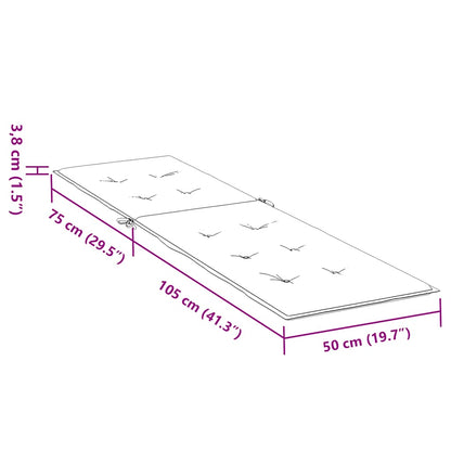 Liegestuhl-Auflage Rot Karomuster (75+105)x50x4 cm