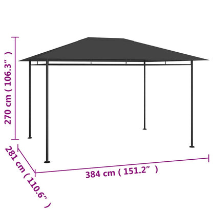 Pavillon 384x281x270 cm Anthrazit 180 g/m²