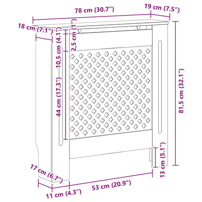MDF Heizkörperverkleidung Grau 78 cm