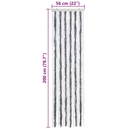 Insektenschutz-Vorhang Grau und Weiß 56x200 cm Chenille