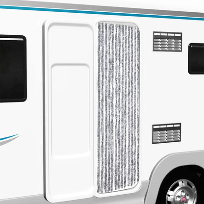 Insektenschutz-Vorhang Weiß und Grau 56x200 cm Chenille