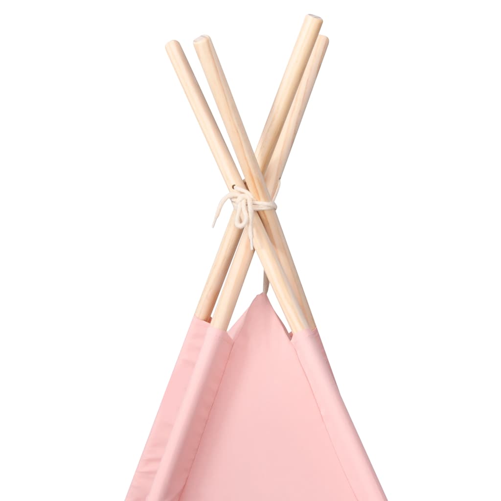 Kinder Tipi-Zelt mit Tasche Pfirsichhaut Rosa 120x120x150 cm