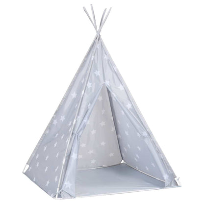 Kinder Tipi-Zelt mit Tasche Polyester Grau 115x115x160 cm