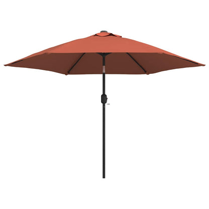 Sonnenschirm mit LED-Beleuchtung Stahl-Mast 300 cm Terrakotta