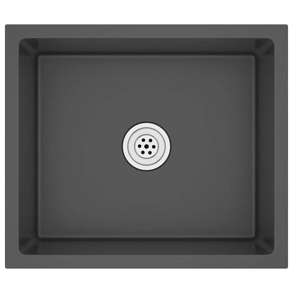 Handgemachte Einbauspüle Schwarz Edelstahl