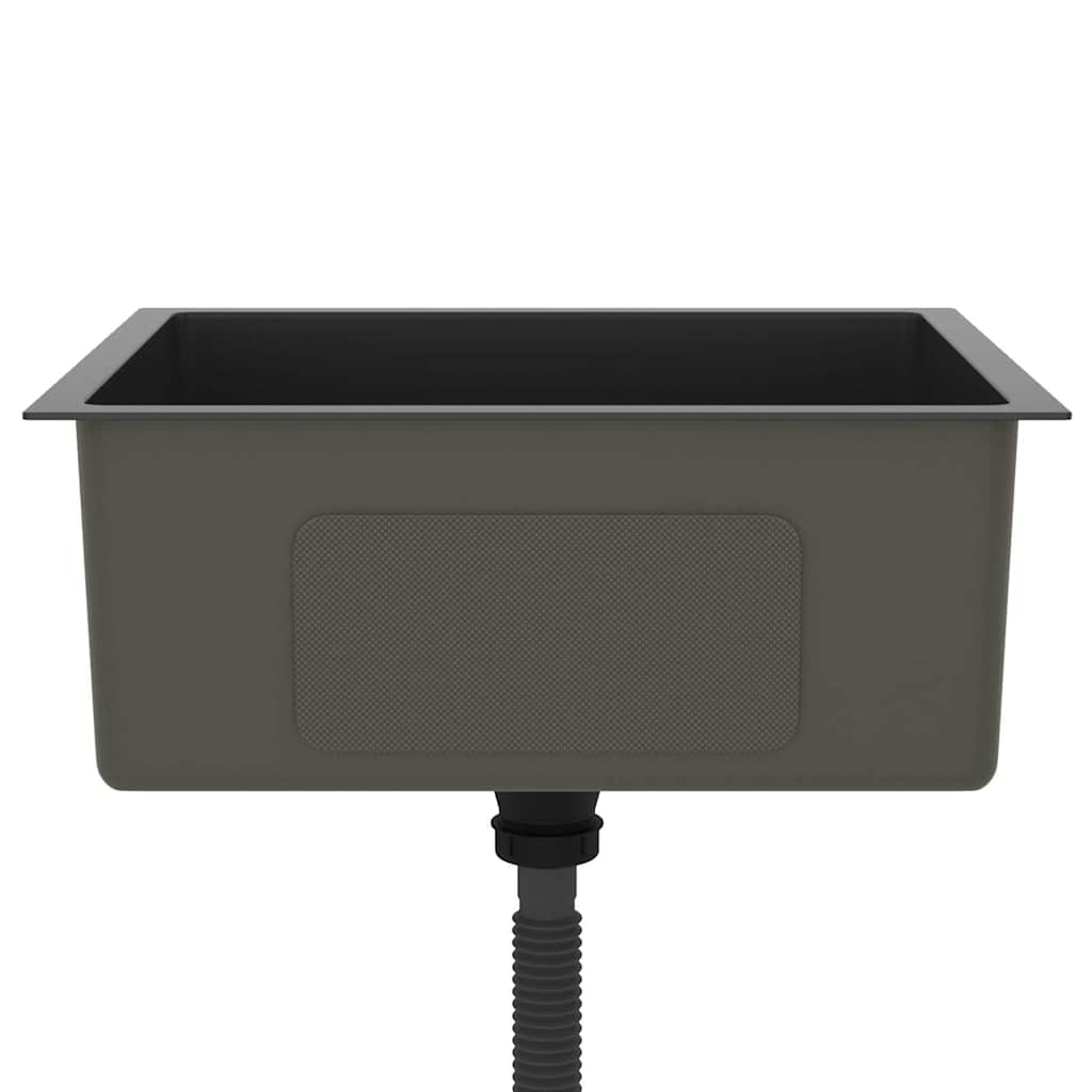 Handgemachte Einbauspüle Schwarz Edelstahl