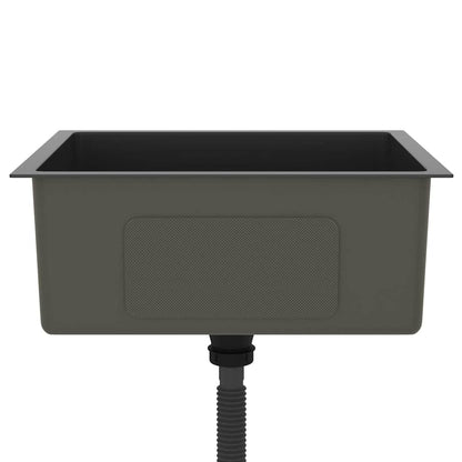 Handgemachte Einbauspüle Schwarz Edelstahl