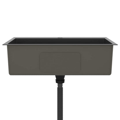 Handgemachte Einbauspüle Schwarz Edelstahl