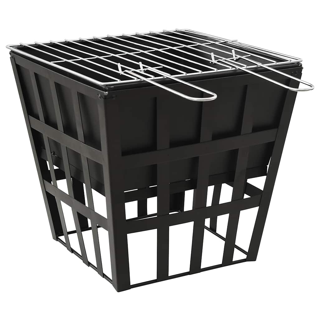2-in-1 Feuerstelle und Grill 34x34x48 cm Stahl