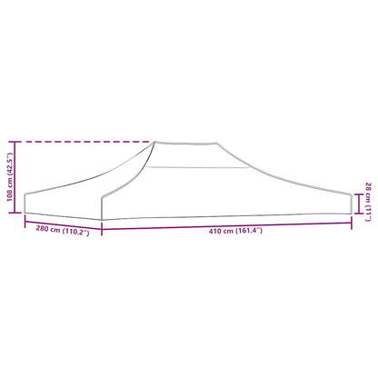 Partyzelt-Dach 4x3 m Gelb 270 g/m²
