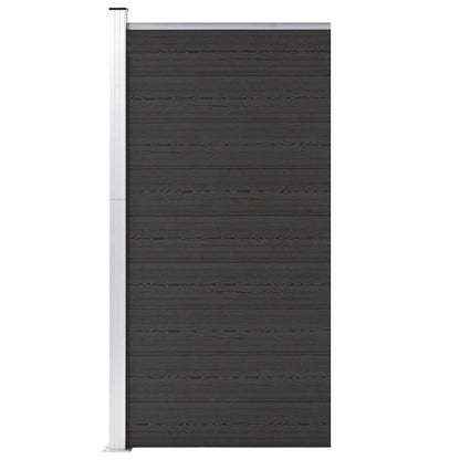 Zaunelement WPC 95x186 cm Schwarz