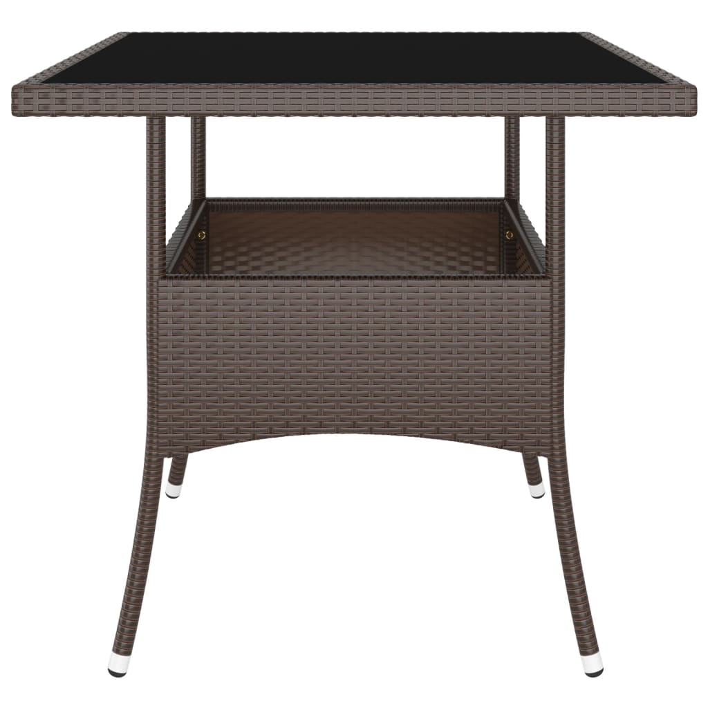 5-tlg. Garten-Essgruppe Poly Rattan Braun