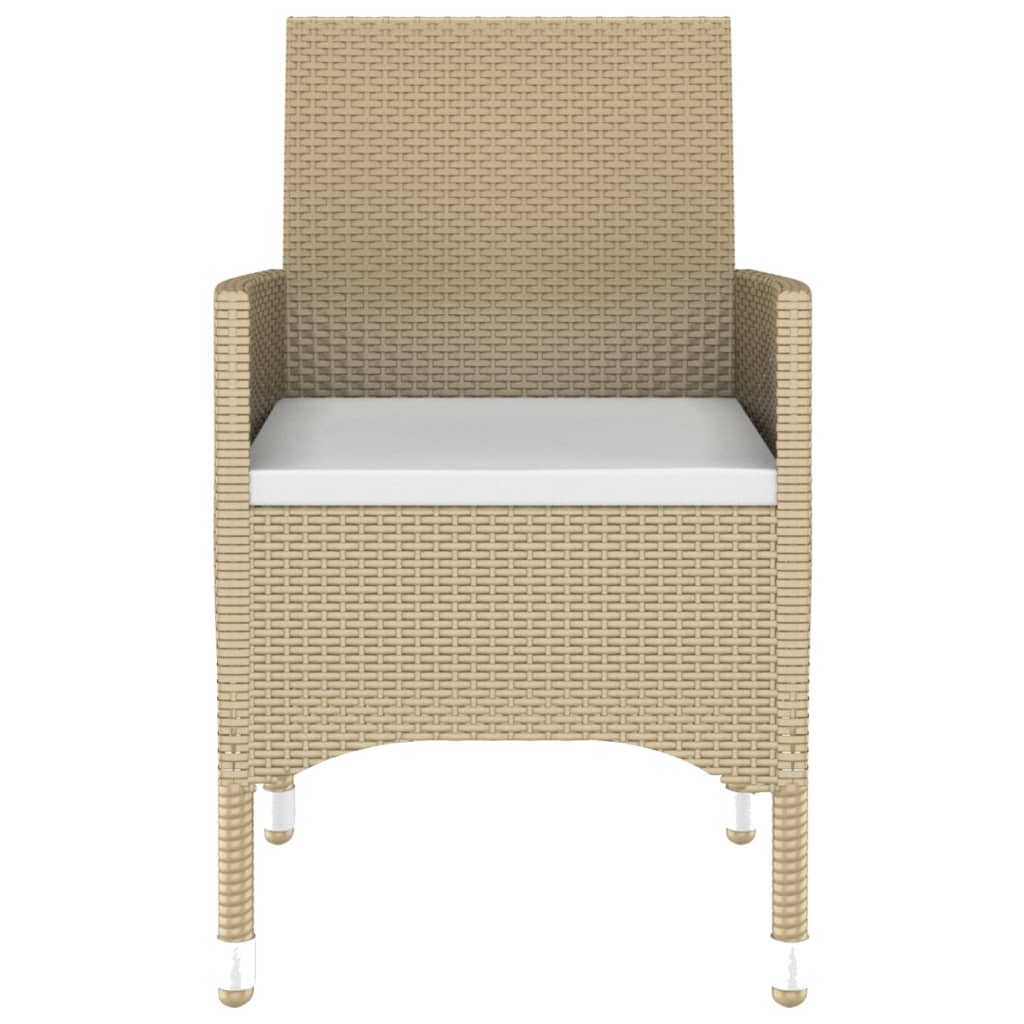 3-tlg. Garten-Essgruppe Poly Rattan Beige
