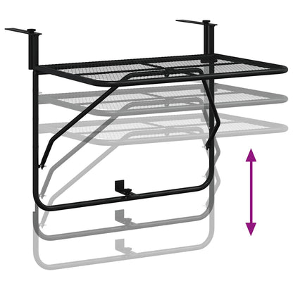 Balkontisch Schwarz 60x40 cm Stahl