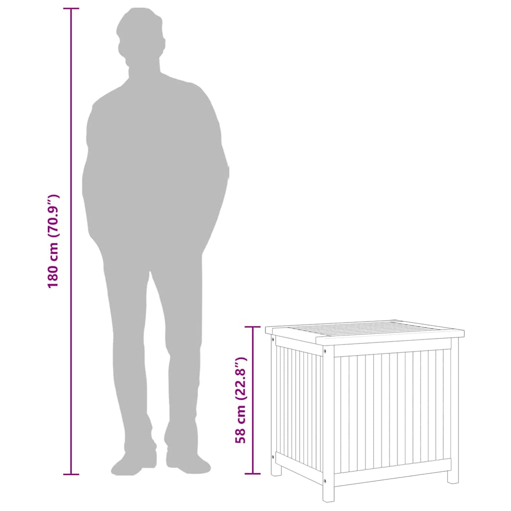 Gartenbox 60x50x58 cm Massivholz Teak