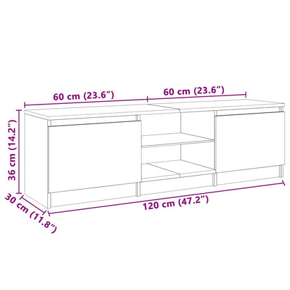 TV-Schrank mit LED-Leuchten Sonoma-Eiche 120x30x36 cm