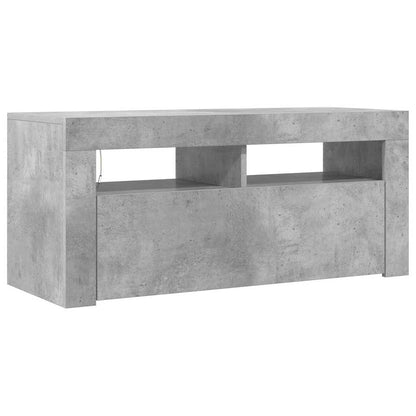 TV-Schrank mit LED-Leuchten Betongrau 90x35x40 cm