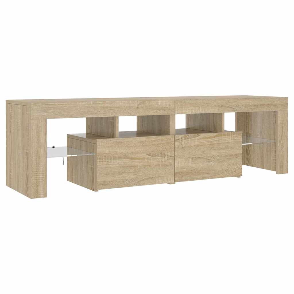 TV-Schrank mit LED-Beleuchtung Sonoma-Eiche 140x36,5x40 cm