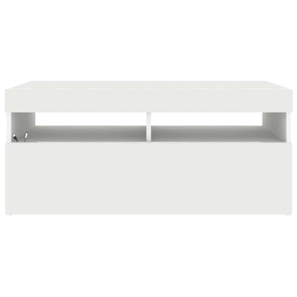 TV-Schrank mit LED-Leuchten Weiß 90x35x40 cm