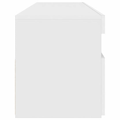 TV-Schrank mit LED-Leuchten Hochglanz-Weiß 90x35x40 cm