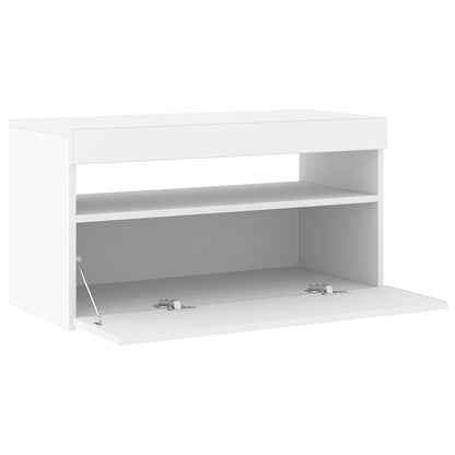 TV-Schrank mit LED-Leuchten Weiß 75x35x40 cm