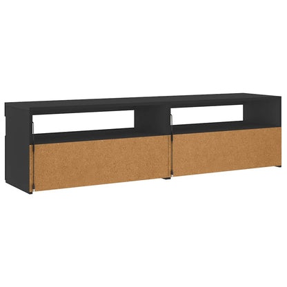 TV-Schränke 2 Stk. mit LED-Leuchten Schwarz 75x35x40 cm