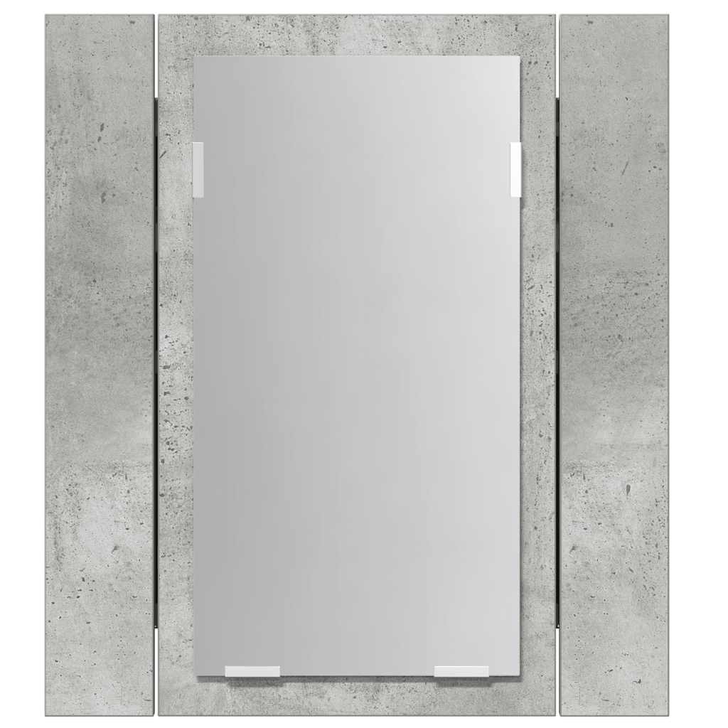 LED-Bad-Spiegelschrank Betongrau 40x12x45 cm Acryl