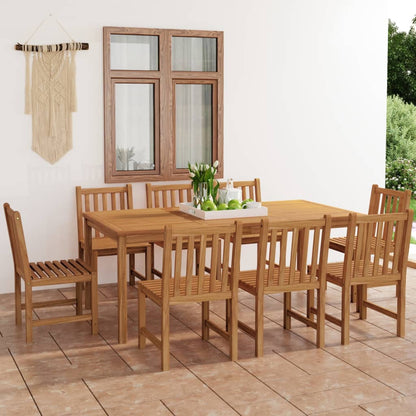 9-teiliges Garten-Ess-Set 200 x 100 cm Massivholz Teak