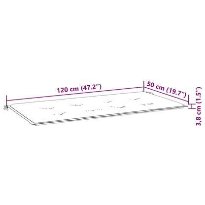2-Sitzer-Gartenbank mit Auflage 120 cm Massivholz Eukalyptus