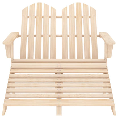 Adirondack-Gartenbank 2-Sitzer mit Fußteil Tannenholz
