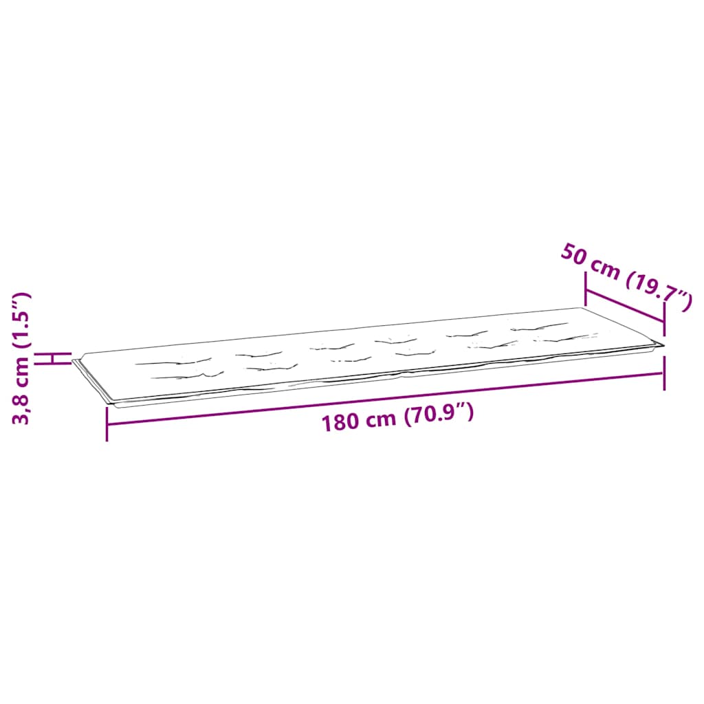 Gartenbank Graue Karomuster-Auflage 175 cm Massivholz Teak