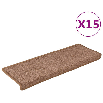 Stufenmatten 15 Stk. 65x21x4 cm Braun Rechteckiger Rand