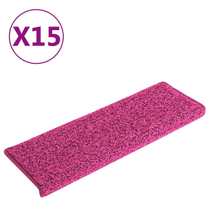 Stufenmatten 15 Stk. 65x21x4 cm Rosa Rechteckiger Rand