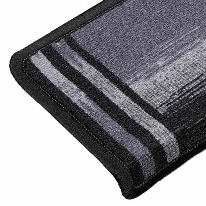 Treppenmatten Selbstklebend 15 Stk. 65x21x4 cm Schwarz und Grau