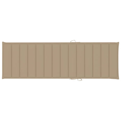 Sonnenliege mit Beiger Auflage Imprägniertes Kiefernholz