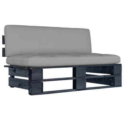 Garten-Paletten-Mittelsofa Schwarz Imprägniertes Kiefernholz