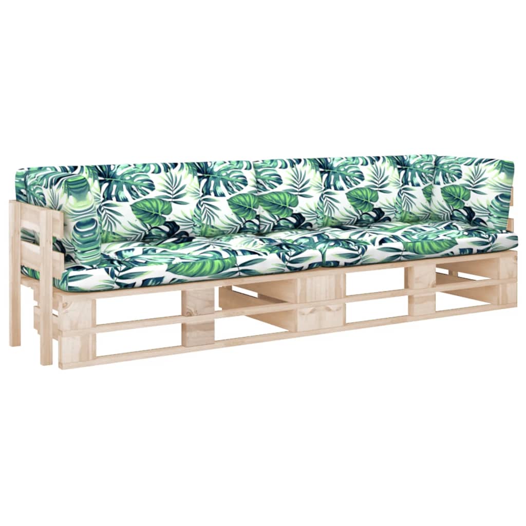 2-Sitzer-Palettensofa mit Kissen Imprägniertes Kiefernholz