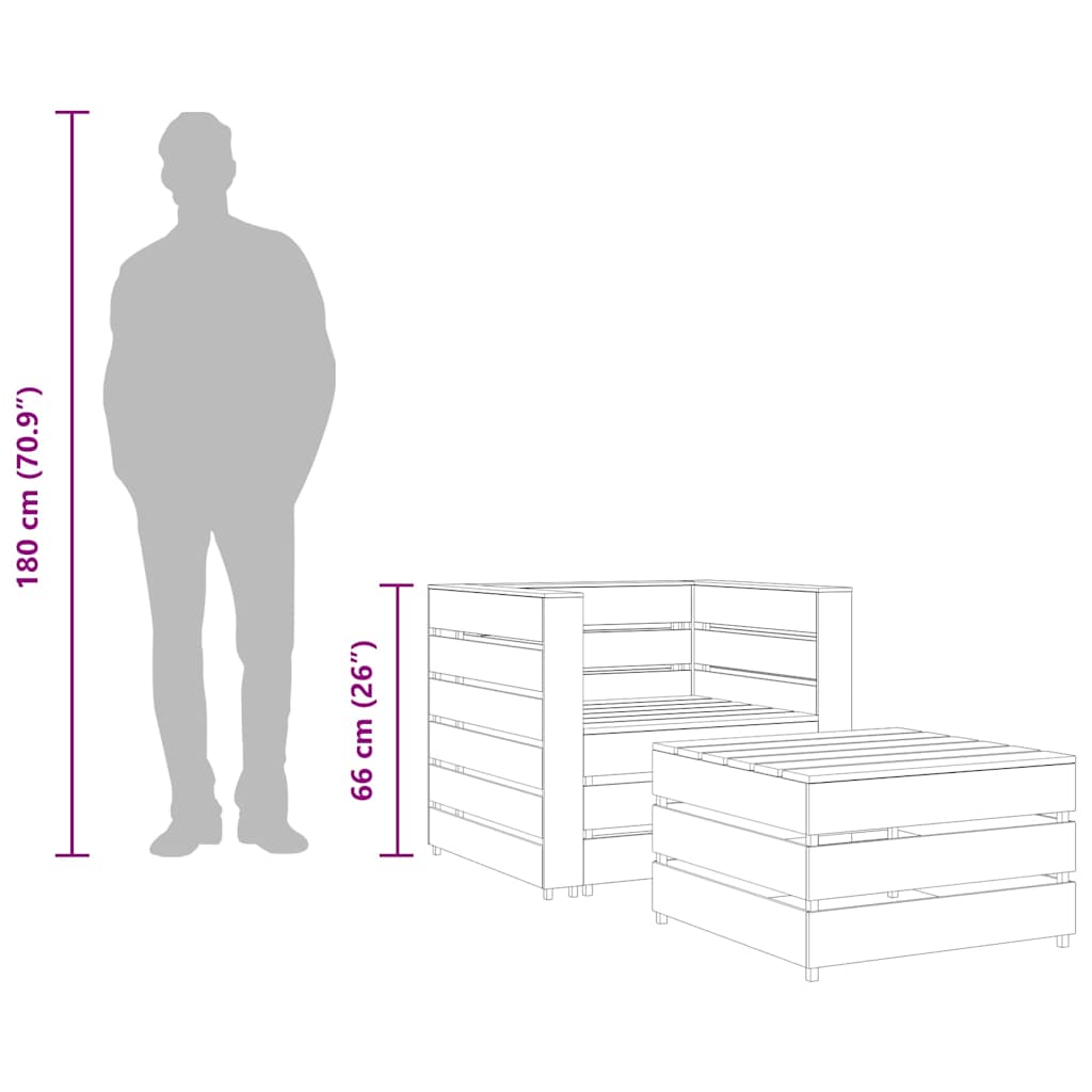 2-tlg. Garten-Lounge-Set aus Paletten Imprägniertes Kiefernholz