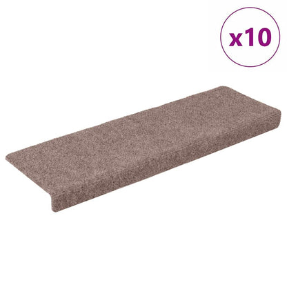 Stufenmatten Selbstklebend 10 Stk. 65x21x4 cm Hellbraun Rechteckiger Rand