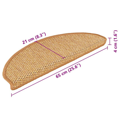 Treppenmatten Selbstklebend Sisal-Look 15 Stk. 65x21x4 Sisal