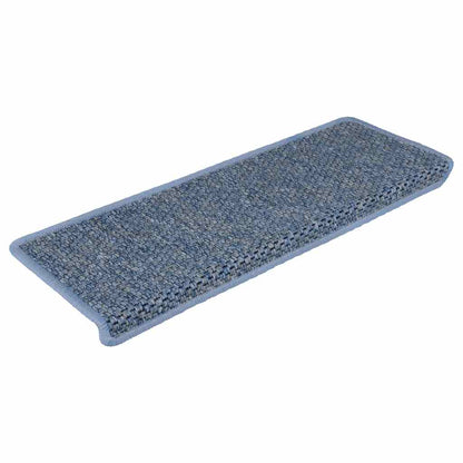 Treppenmatten Selbstklebend Sisal-Optik 15 Stk. 65x21x4 cm Blau