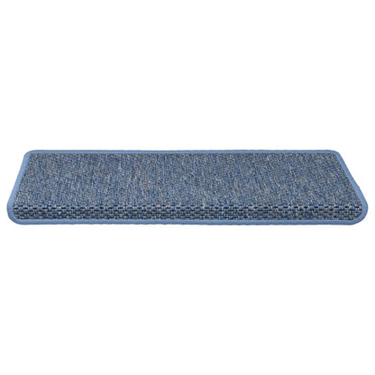 Treppenmatten Selbstklebend Sisal-Optik 15 Stk. 65x21x4 cm Blau