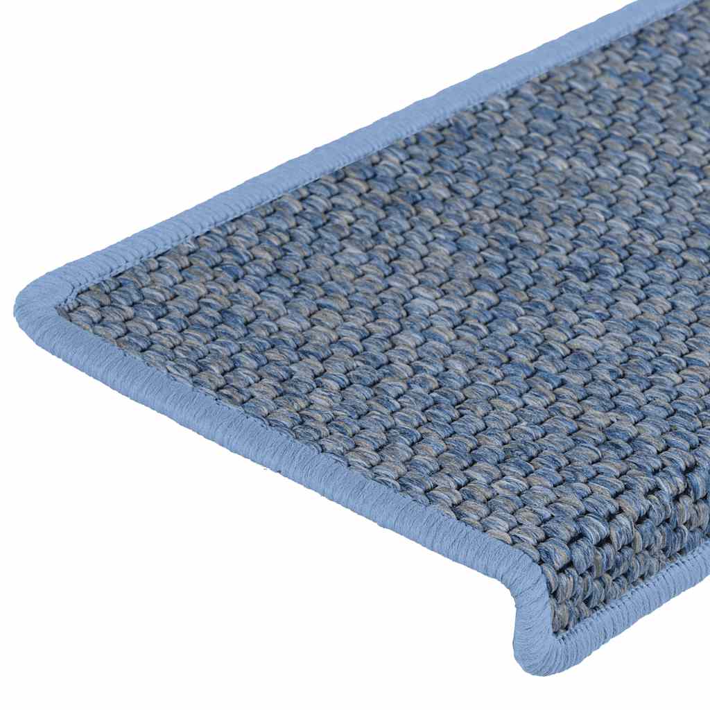 Treppenmatten Selbstklebend Sisal-Optik 15 Stk. 65x21x4 cm Blau