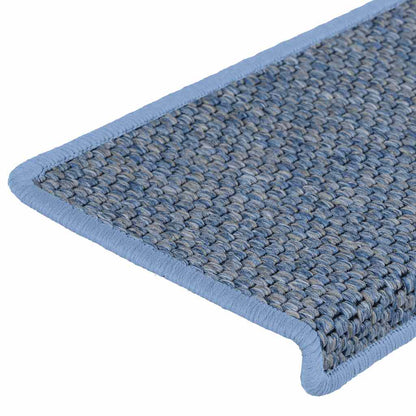 Treppenmatten Selbstklebend Sisal-Optik 15 Stk. 65x21x4 cm Blau
